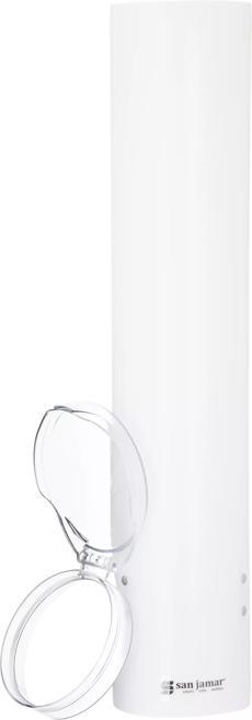 Small Pull-Type Water Cup Dispenser w/ Flip Cap - White | CFS Brands