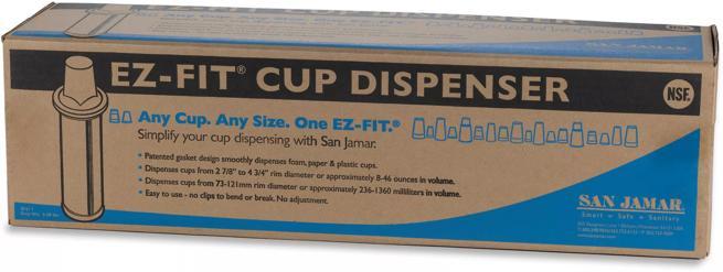 Surface-Mount EZ-Fit® Cup Dispenser 8-46oz cups - Black | CFS Brands