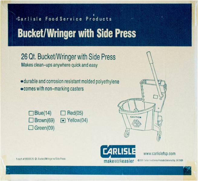 衛生日用品 RT-80010 Commercial Mop Bucket with Side-Press Wringer 26 Quart | CFS Brands