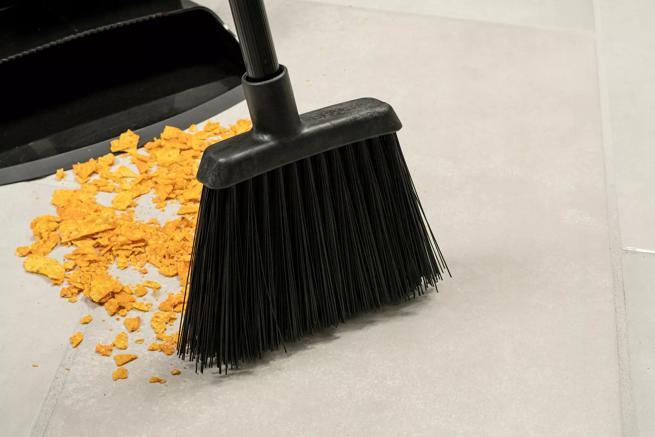 Unflagged Lobby Broom With Black Metal Handle 30” - Black | CFS Brands