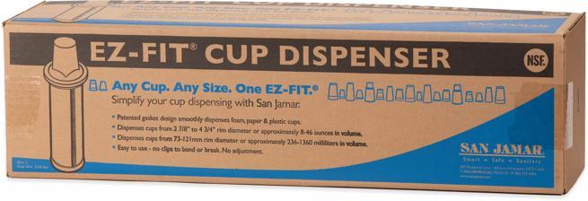 Surface-Mount EZ-Fit® Cup Dispenser 8-46oz cups - Black | CFS Brands
