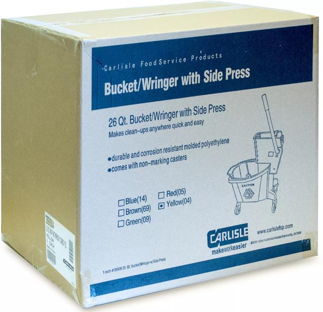 Commercial Mop Bucket with Side-Press Wringer 26 Quart | CFS Brands