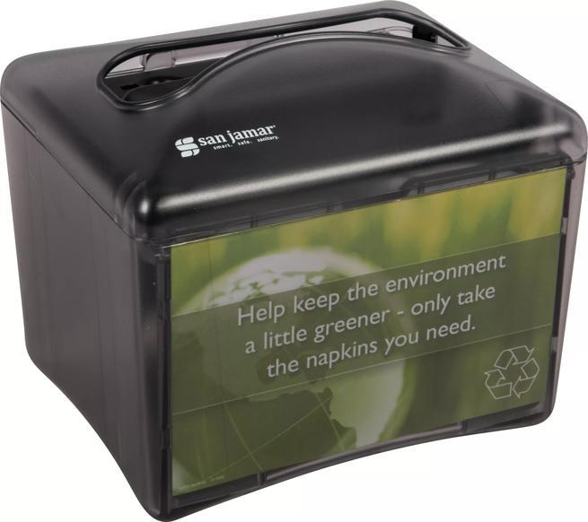 Venue® Tabletop Napkin Dispenser, Interfold, 200 Napkins, Black