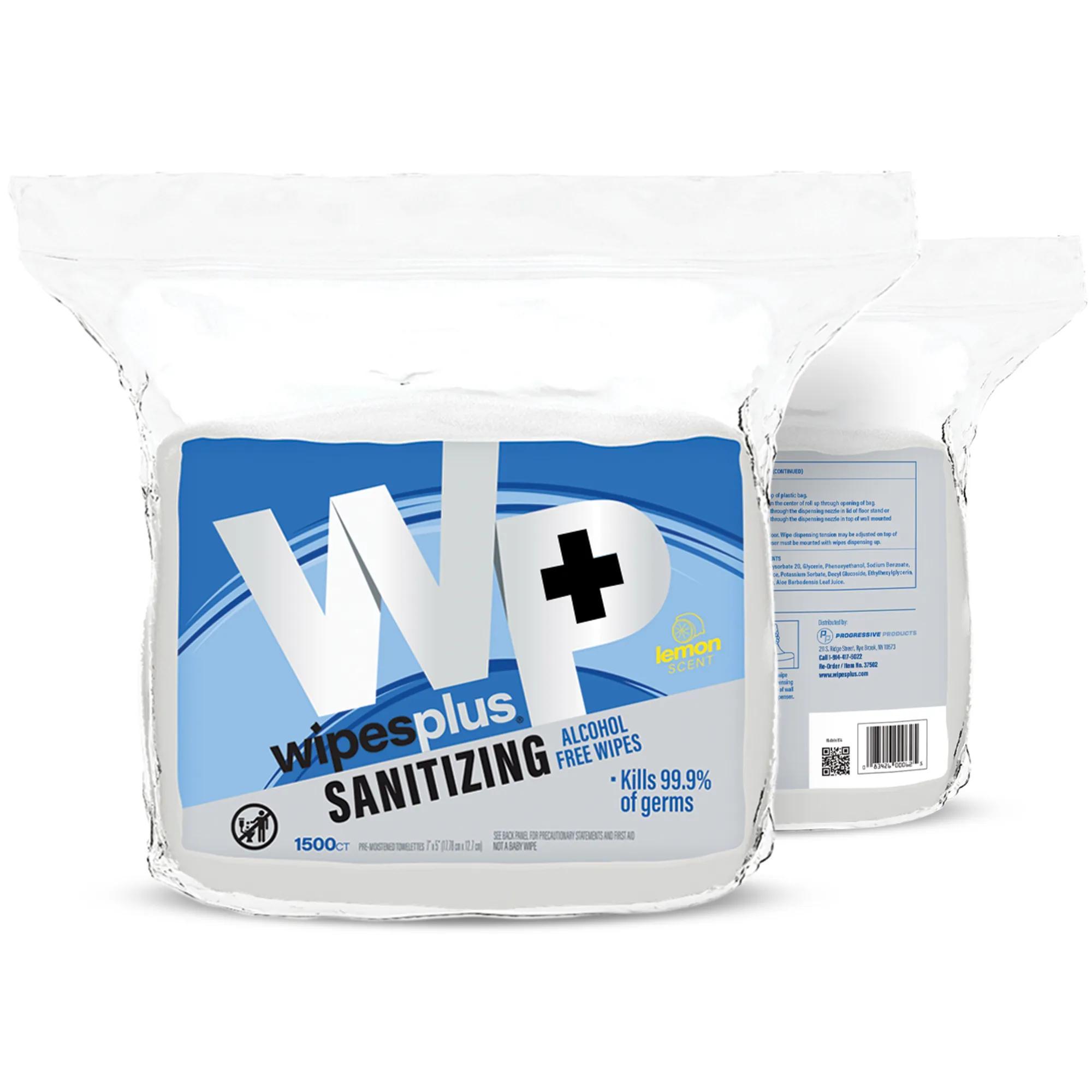WipesPlus® 1500ct Hand Sanitizing Alcohol Free Wipes, Refill Bag 4
